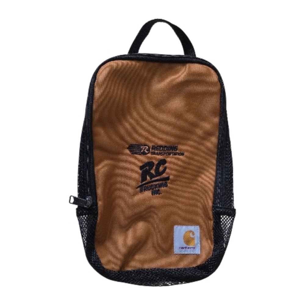 Carhartt Tan Toiletry Bag with Black Trim and Mesh Sides